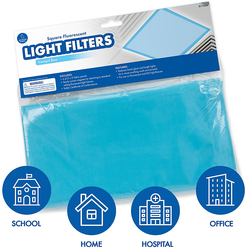 Educational Insights Square Fluorescent Light Filters (Tranquil Blue) (EII1236)