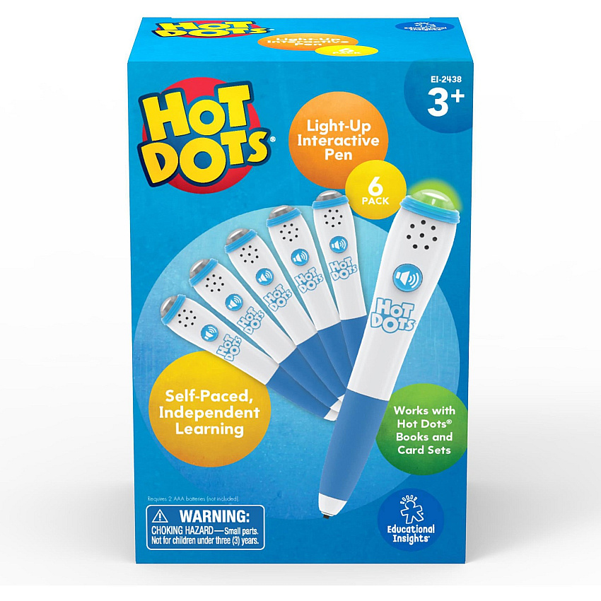 Hot Dots Light-Up Interactive Pen, Pack of 6 (EII2438)