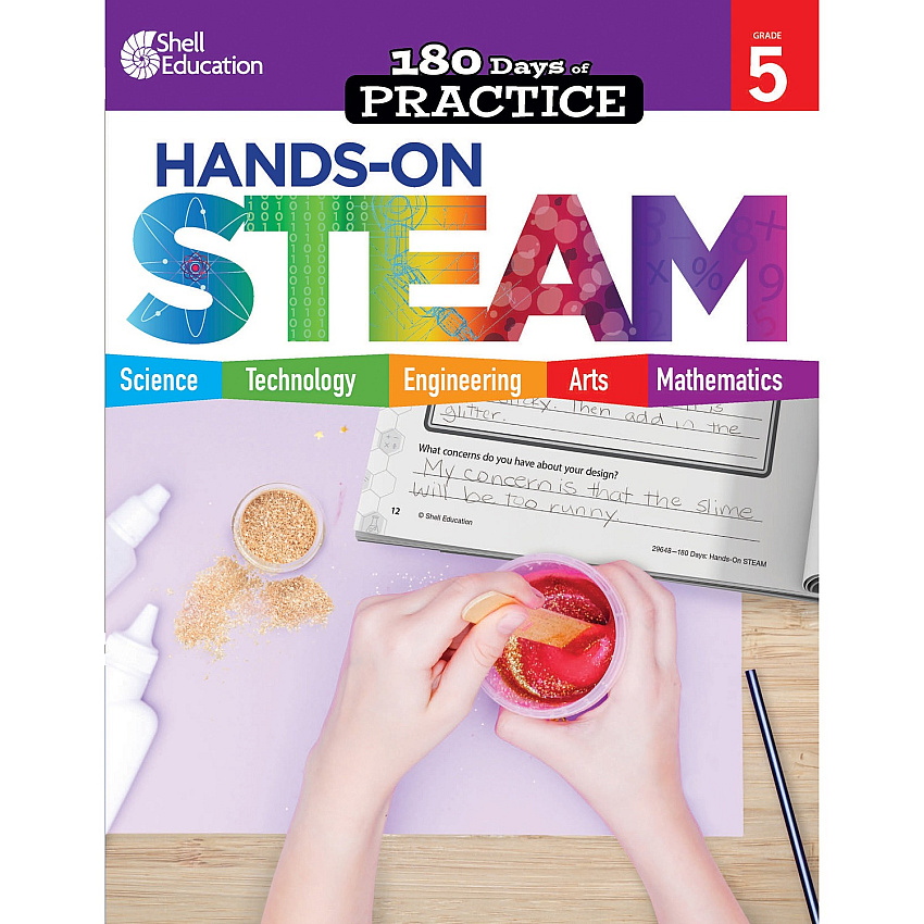 Shell Education 180 Days: Hands-On STEAM: Grade 5 Printed Book (29648)