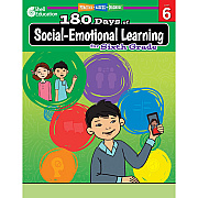 Shell Education 180 Days of Social-Emotional Learning for Sixth Grade Printed Book by Jennifer Edgerton (126962)