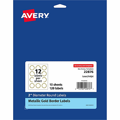 Avery Easy Peel Round Labels (AVE22876)