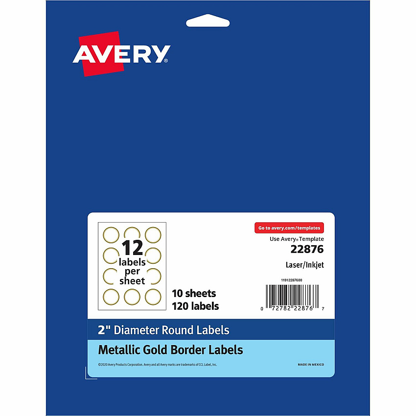 Avery Easy Peel Round Labels (AVE22876)