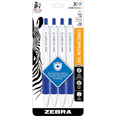 Zebra SARASA dry X1+ Gel Retractable Antimicrobial Pen (ZEB41524)