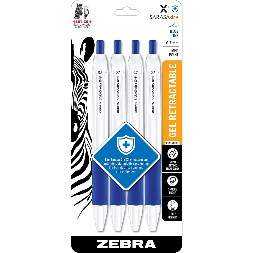 Zebra SARASA dry X1+ Gel Retractable Antimicrobial Pen (ZEB41524)