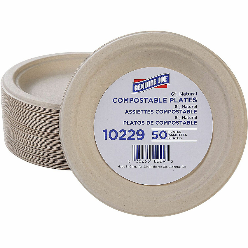 Genuine Joe 6" Compostable Plates (GJO10229)