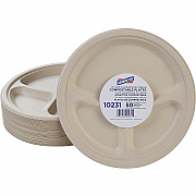 Genuine Joe 10" 3-Compartment Compostable Plates (GJO10231CT)