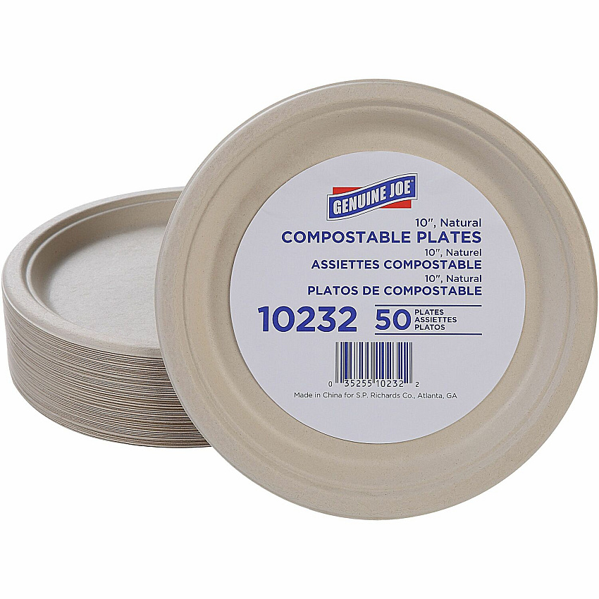 Genuine Joe 10" Compostable Plates (GJO10232)