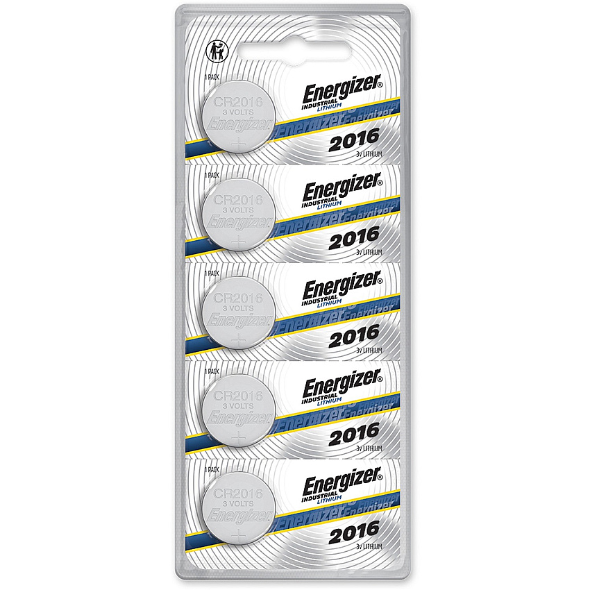 Energizer Industrial 2016 Lithium Battery 5-Packs (EVEECRN2016BX)