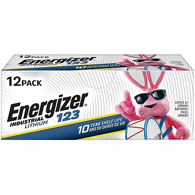 Energizer Industrial 123 Lithium Batteries, 123 Energizer Industrial Lithium Batteries, 12 Pack (EVEELN12312)