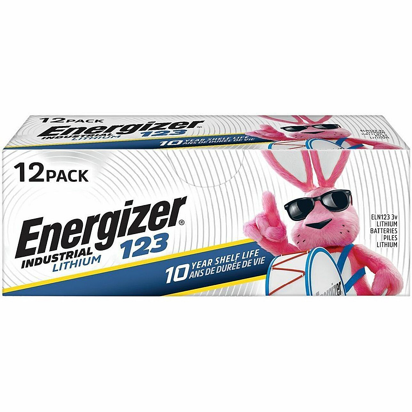 Energizer Industrial 123 Lithium Batteries, 123 Energizer Industrial Lithium Batteries, 12 Pack (EVEELN12312)