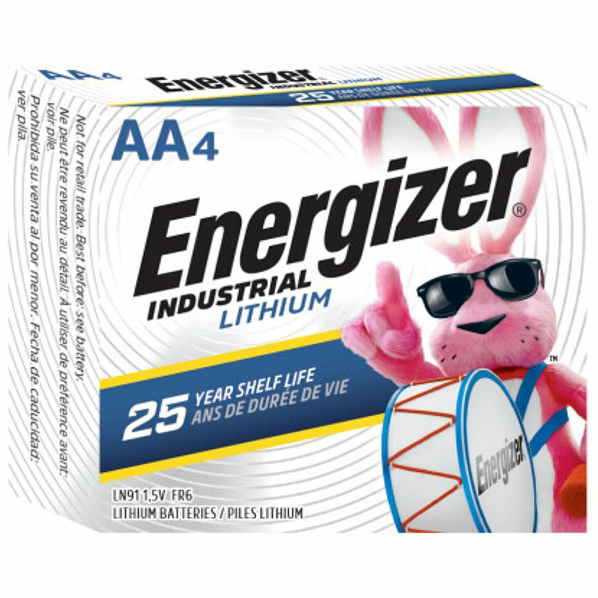 Energizer Industrial AA Lithium Battery 4-Pack (EVELN91)