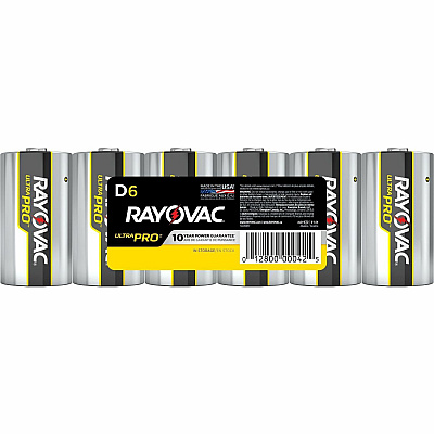 Rayovac Ultra Pro Alkaline D Batteries, 6 Pack (RAYALD6)