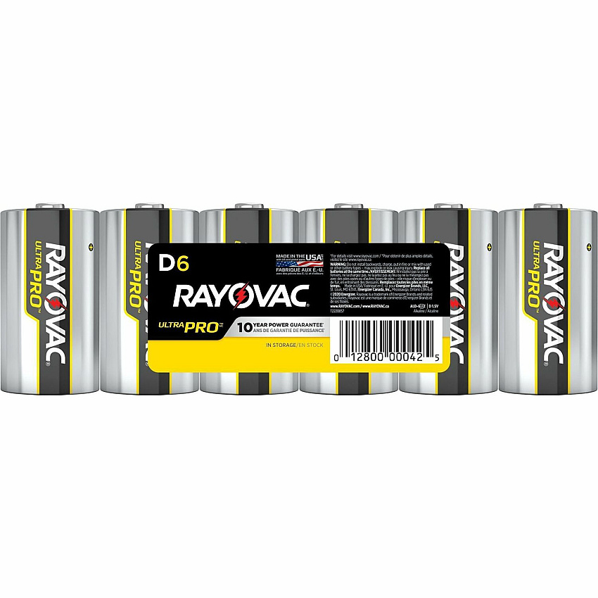 Rayovac Ultra Pro Alkaline D Batteries, 6 Pack (RAYALD6)