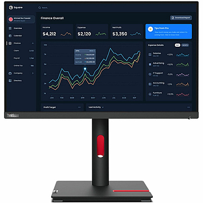 Lenovo ThinkVision T22i-30 22" Class Full HD LCD Monitor - 16:9 - Raven Black (63B0MAT6US)