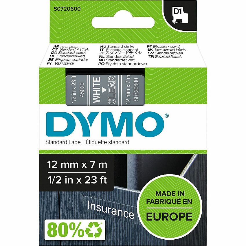 DYMO D1 Self Adhesive Tape Cassette (DYMS0720600)