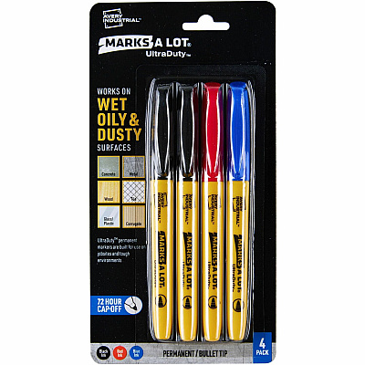 Avery UltraDuty Markers, Bullet Tip, 4 Assorted Markers (AVE29848)
