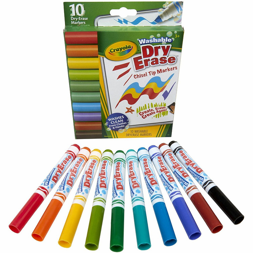 Crayola Washable Dura-Wedge Tip Dry-Erase Markers (CYO587733)