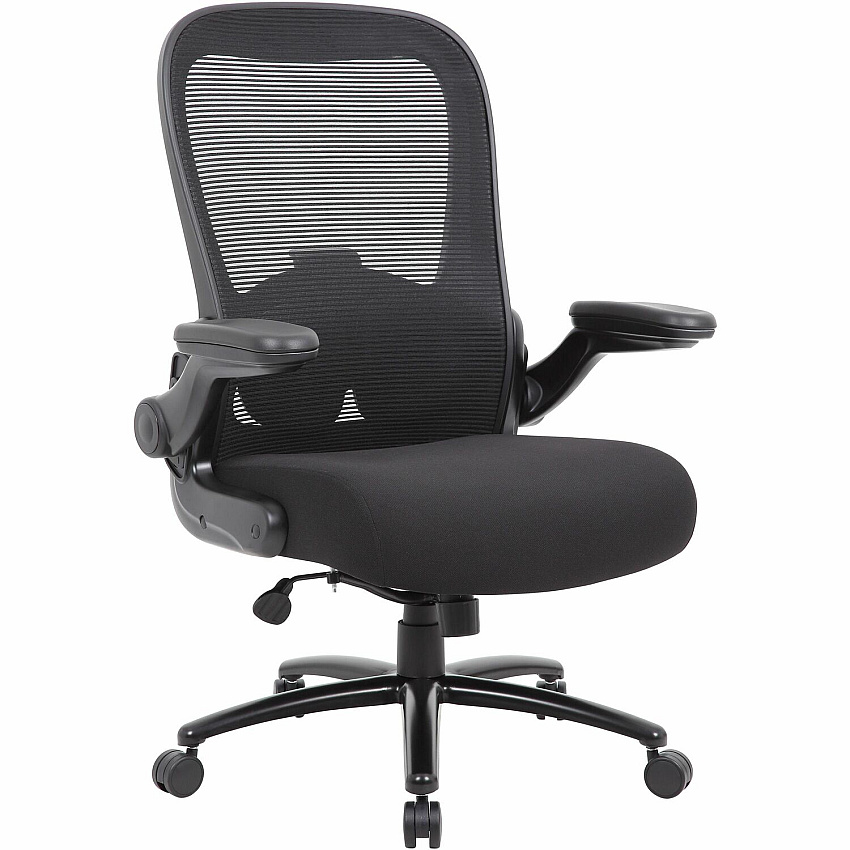 BOSS Heavy Duty Flip Arm Mesh Chair (B601BK)