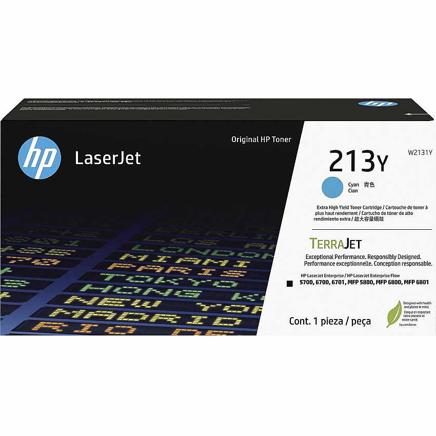 HP 213Y Original Laser Toner Cartridge - Cyan Pack (HEWW2131Y)