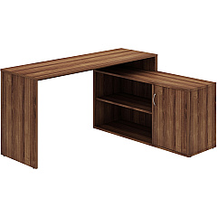 LYS L-Shape Workstation with Cabinet (LYSDK103RRWT)