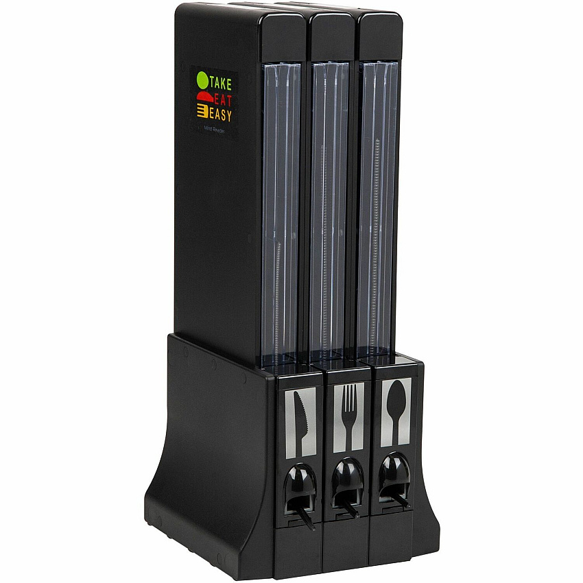 Mind Reader 3-Compartment Utensil Dispenser Organizer (EMSCUTDISPBK)