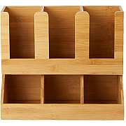 Mind Reader 6-Compartment Cup/Lid Bamboo Organizer (EMSUPBMB)