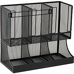 Mind Reader 6-Compartment Coffee Condiment Organizer (EMSUPMESH)