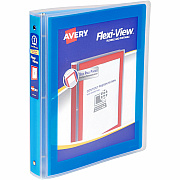 Avery Flexi-View 3 Ring Binder, 1 Inch Round Rings, 1 Blue Binder (AVE17607)