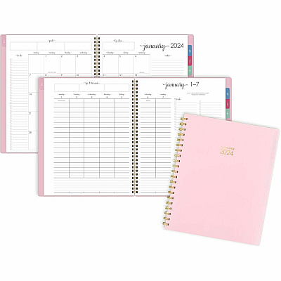 AT-A-GLANCE Harmony Weekly/Monthly Poly Planner, 11 x 9.38, Pink Cover, 13-Month: Jan 2026 to Jan 2027 (109990527)