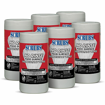 SCRUBS No Rinse Food Surface Disinfectant Wipes (ITW97080CT)