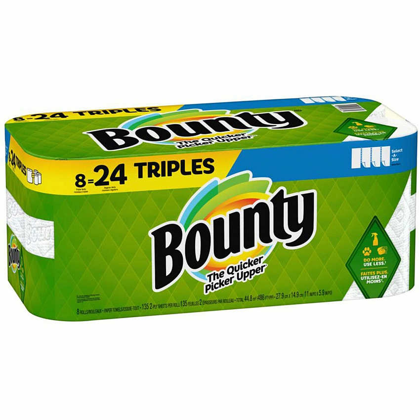 Bounty Select-A-Size Paper Towels - 8 Triple Roll = 24 Regular (PGC05661)