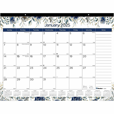 Blueline Abstract Floral Monthly Desk Pad (C194128)