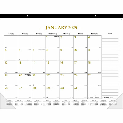 Blueline Classic Gold Monthly Desk Pad Calendar (C199003)
