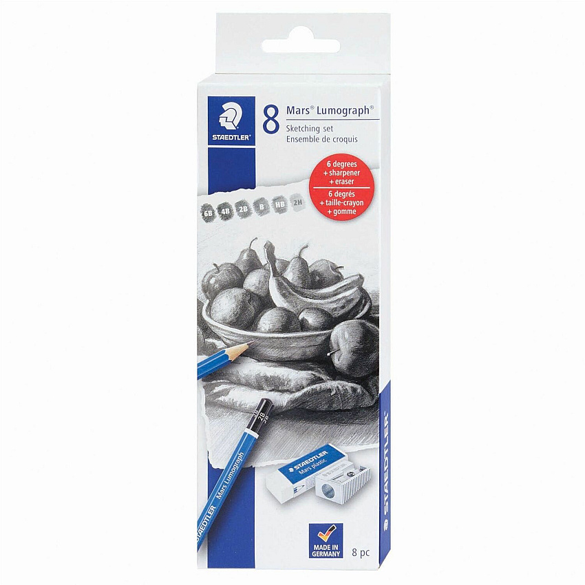 Staedtler Mars Lumograph Graphite Pencil Set (STD61100C8LU)
