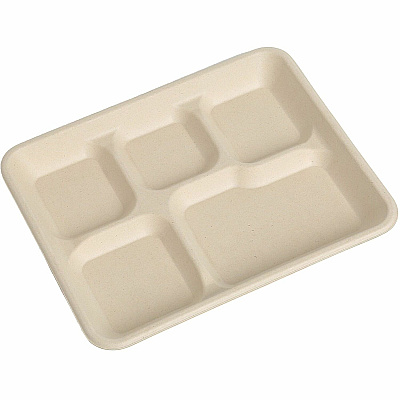 BluTable 8"x10" 5-Compartment Lunch Trays (RMLMF5C)