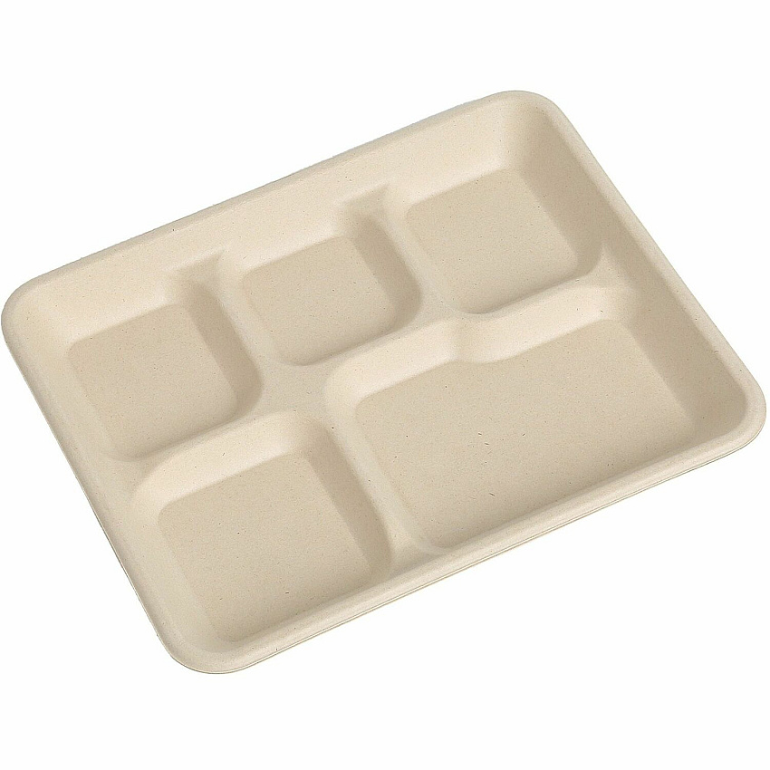 BluTable 8"x10" 5-Compartment Lunch Trays (RMLMF5C)