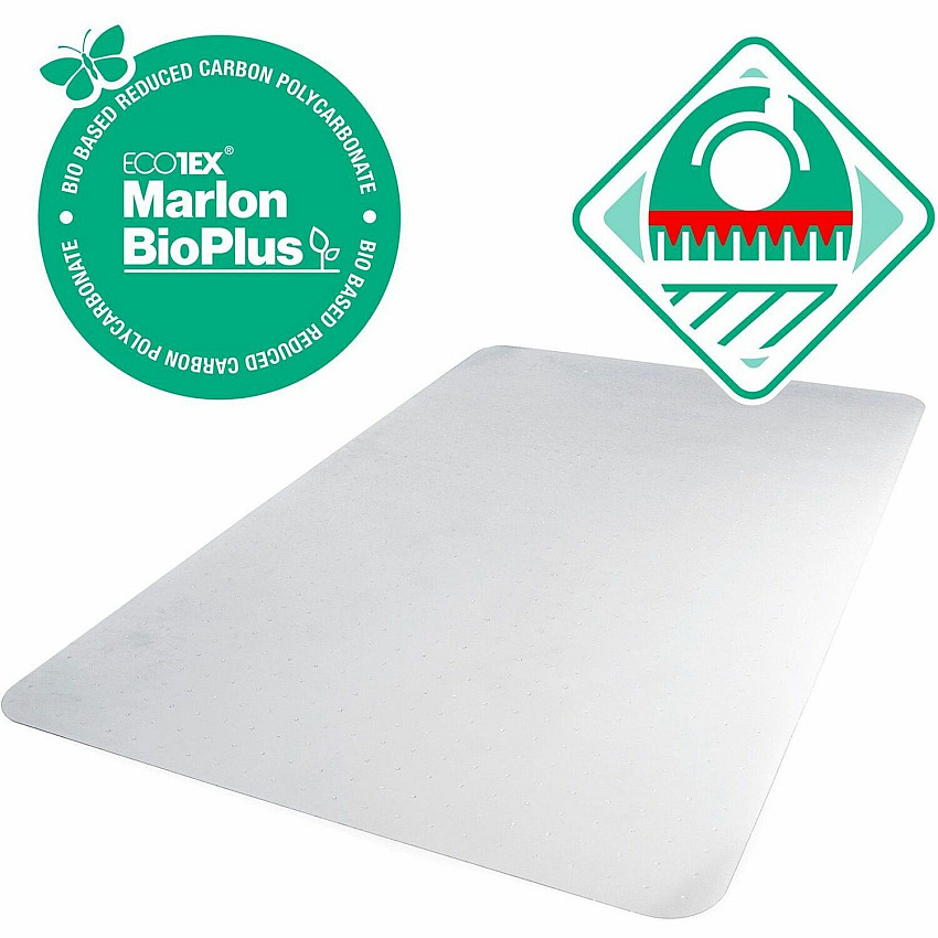 Cleartex Marlon BioPlus Floortex Ecotex BioPlus Eco Friendly Carbon Neutral Polycarbonate Chair Mat for Carpet - 46" x 60" (FLRNRCMFLBG0004)