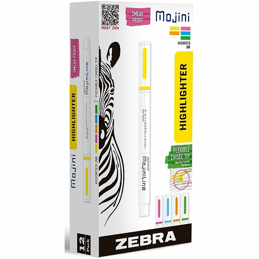 Zebra Mojini Single Ended Highlighters (ZEB70200)