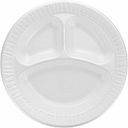Dart Quiet Classic 10-1/4" Laminated Foam 3-Compartment Plates (DCC10CPWQR)