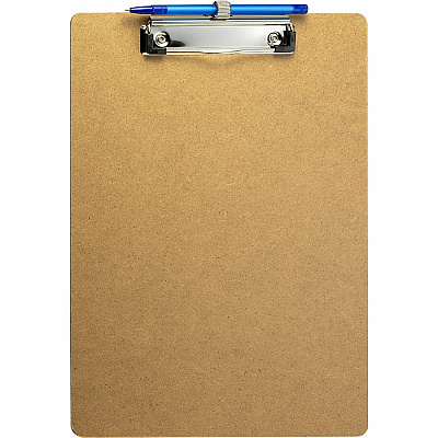 Officemate Letter-Size Wood Clipboard w/Pen Holder, 6PK (OIC83826)