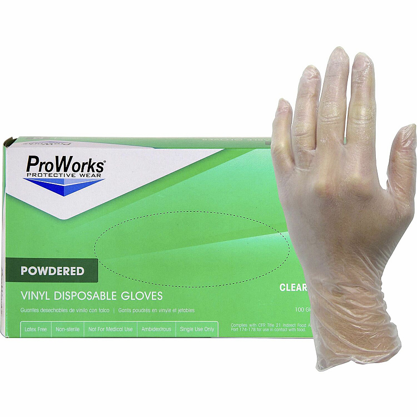 ProWorks Vinyl Powdered Industrial Gloves (HOSGLV103PL)