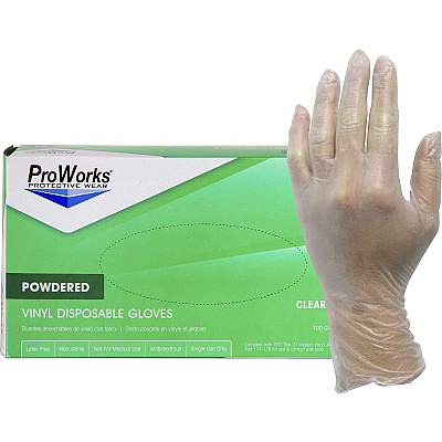 ProWorks Vinyl Powdered Industrial Gloves (HOSGLV103PM)