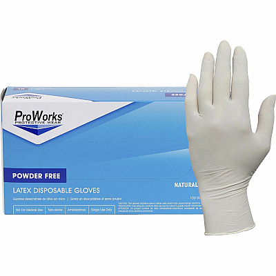 ProWorks Latex Powder-Free Disposable General-Purpose Gloves (HOSGLL105FX)