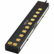 Tripp Lite Protect It! 10-Outlet Surge Protector with Swivel Light Bars - 5-15R Outlets, 2 USB Ports, 6 ft. (1.8 m) Cord, 1350 Joules, Black (TLP1006USB)