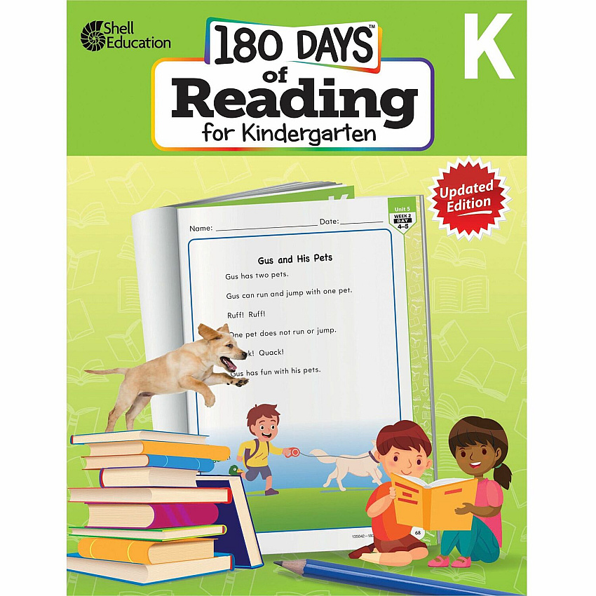 Shell Education 180 Days of Reading for Kindergarten, 2nd Edition Printed Book (135042)