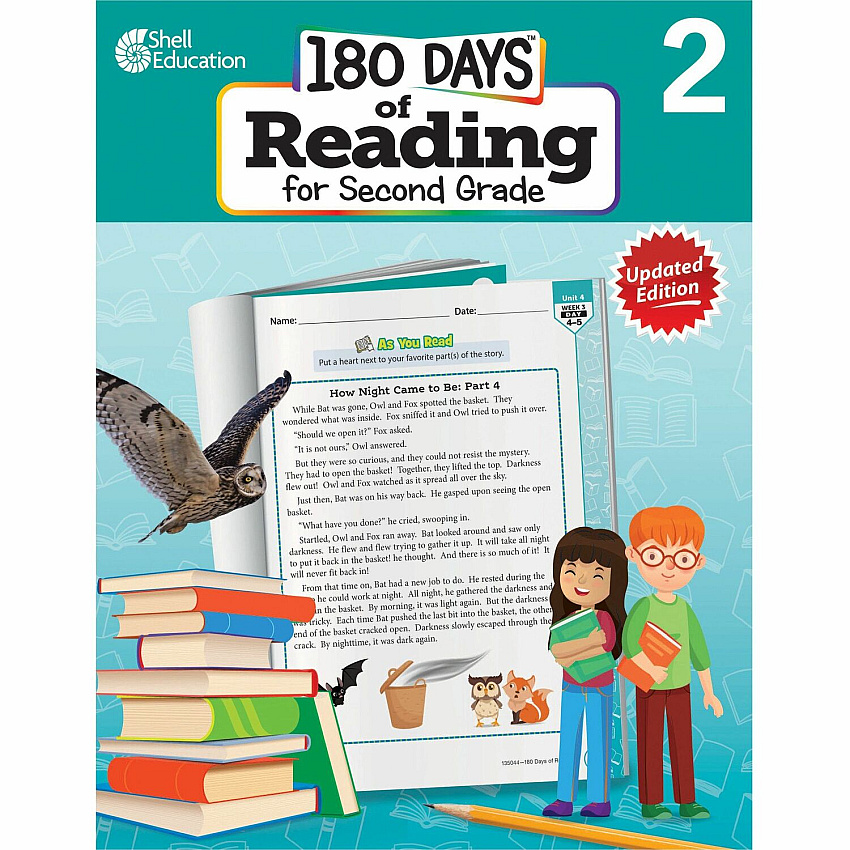 Shell Education 180 Days of Reading for Second Grade, 2nd Edition Printed Book (135044)