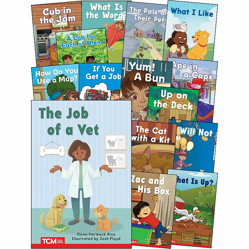 Shell Education Decodable Books Grade PK-K Set 2: 15-Book Set Printed Book (145497)