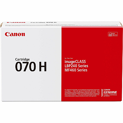 Canon 070 Original High Yield Laser Toner Cartridge - Black - 1 Pack (CNMCRTDG070H)
