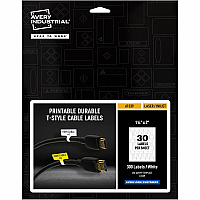 Avery Cable Labels, T-Style, 1.25" x 2" , 300 Total (AVE61539)