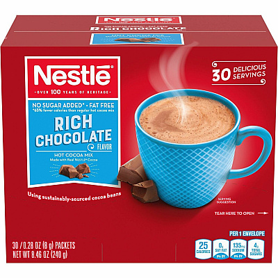Nestle Fat-Free Rich Chocolate Single-Serve Hot Cocoa Mix (NES61411)